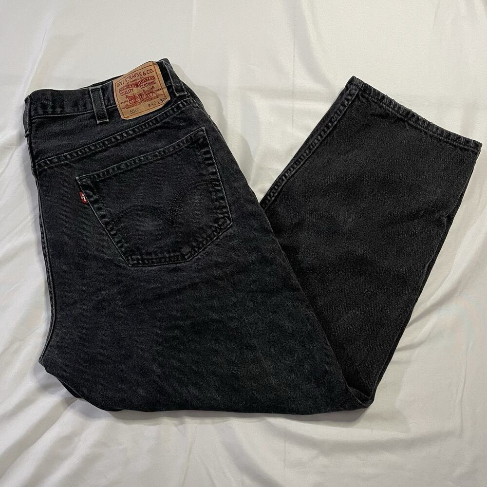 VTG‎ Levi's 550 Black Relaxed Fit Jeans Men’s 40x30 (Actual 37x28) Y2K 2000